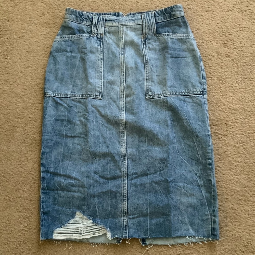 Free People Denim Pencil Skirt - Picture 5 of 8